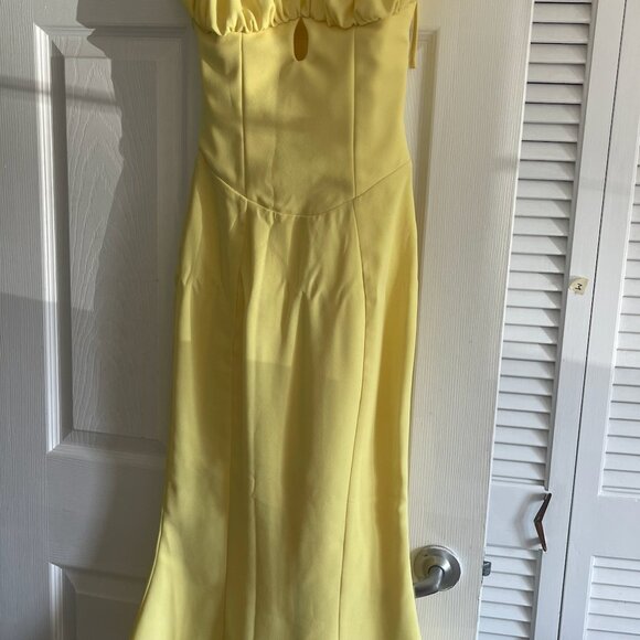 House Of CB Yellow Soren Buttercup Cutout Midi Dress - Brand New - Picture 5 of 7